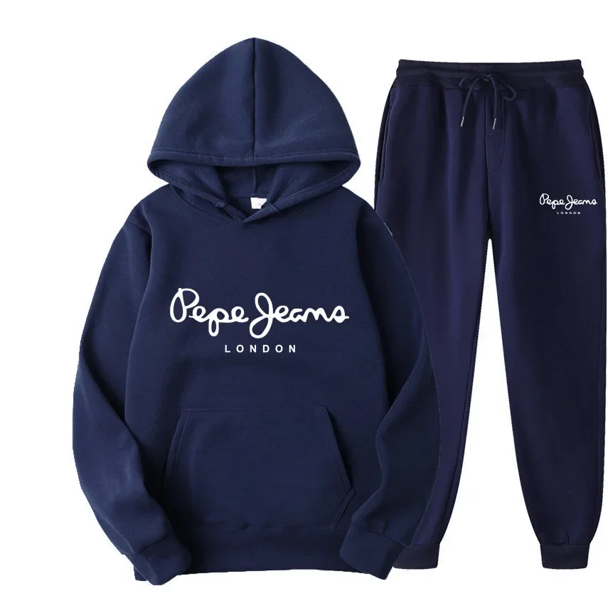 Street Fashion Types - Men Women Printed Hoodie Tracksuit Two