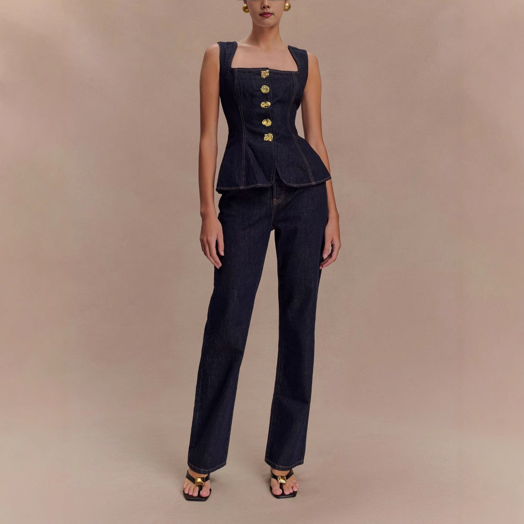 Summer Denim Pant Sets Women 2 - Street Fashion Vest review and price