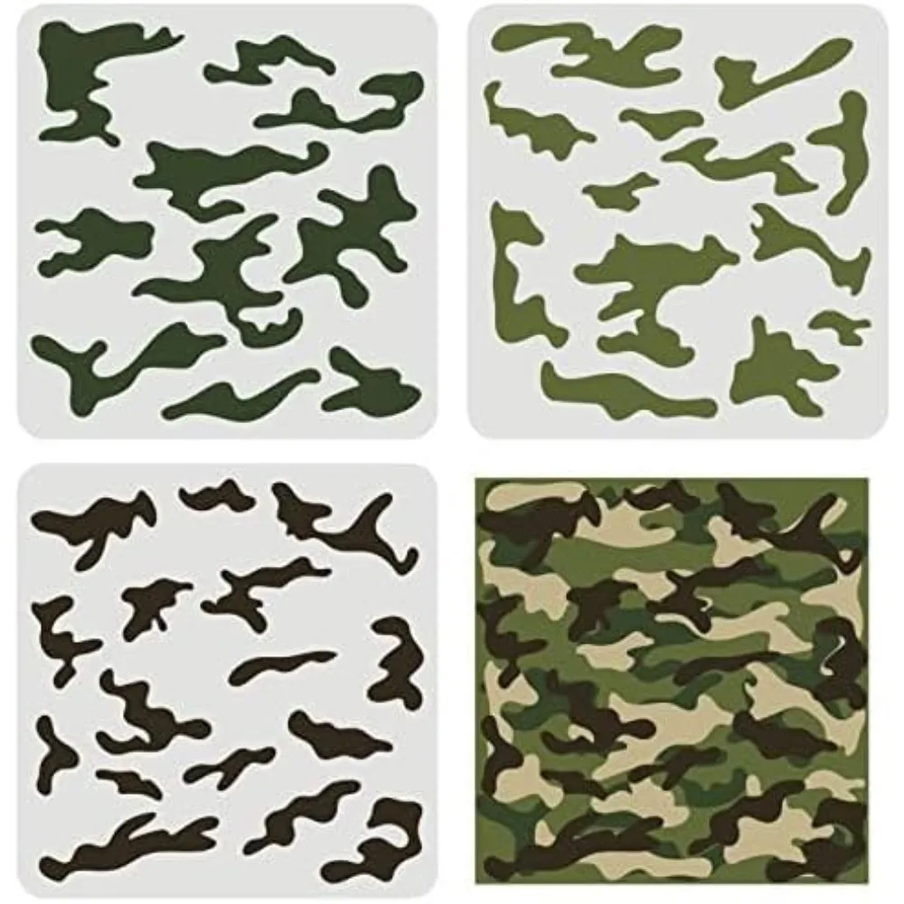 3 pcs Camo Stencil Kit 11.8x11 - Camo Pattern Set review and price