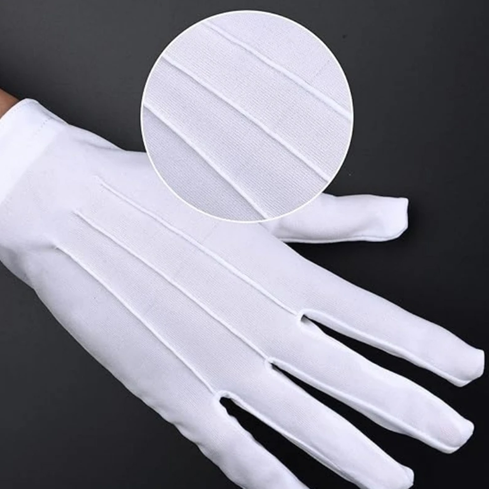 1/2Pairs White Cotton Gloves M - Street Fashion Gloves review and price