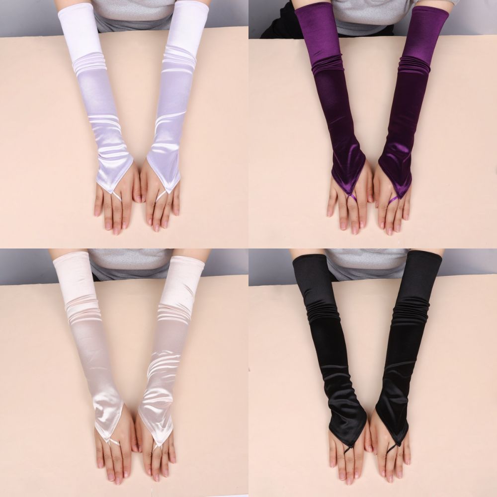 New 49CM Women Gloves Satin So - Street Fashion Gloves review and price