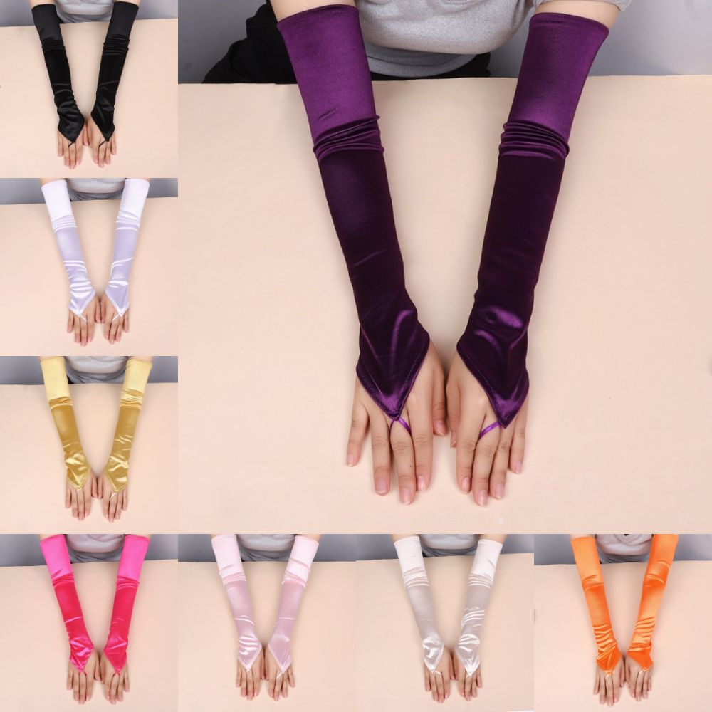 New 49CM Women Gloves Satin So - Street Fashion Gloves review and price